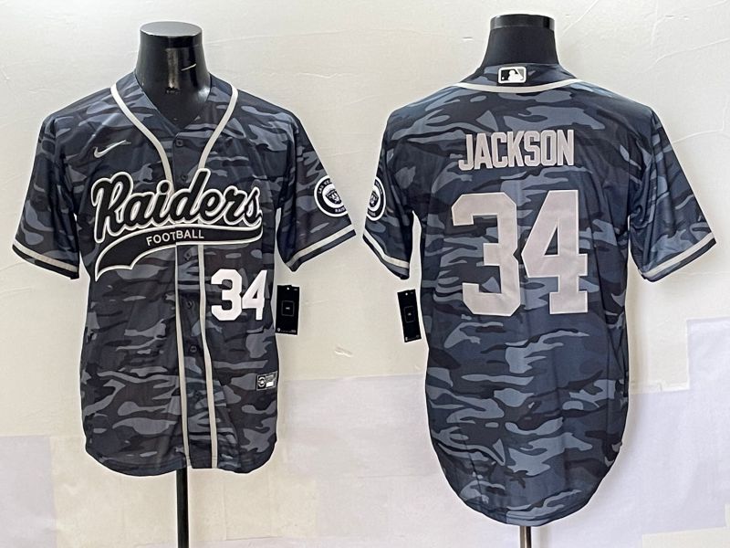 Men 2025 Oakland Raiders #34 Jackson Camo Joint Name Nike Limited NFL Jersey style 2->oakland raiders->NFL Jersey